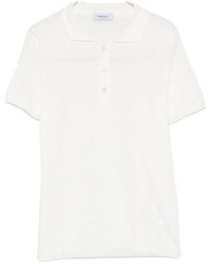 Base London Linen And Cotton Blend Polo Shirt - White