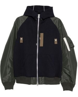 Sacai Zipped Sweatshirt By - Black