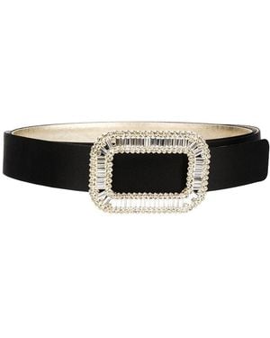 Roger Vivier Pilgrim Satin Belt - Black