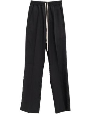 Rick Owens Drawstring Cotton Trousers - Black
