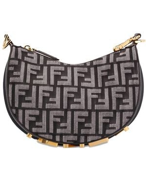 Fendi Graphy Mini Hobo Bag - Grey