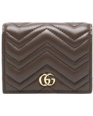 Gucci Gg Mamont Leather Wallet - Grey