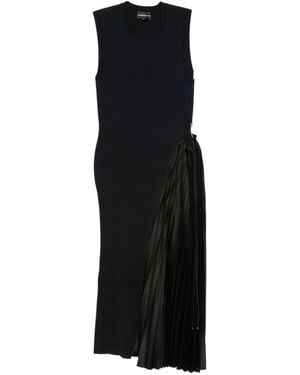 Emporio Armani Pleated Midi Dress - Black