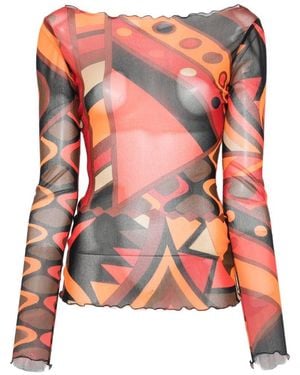 PUCCI Printed Tulle T-Shirt - Pink