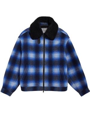 Balenciaga Flannel Bomber Jacket - Blue