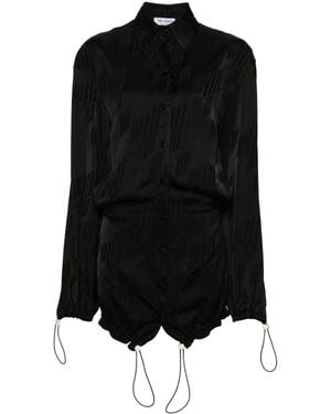 The Attico Logo-jacquard Mini Dress - Black