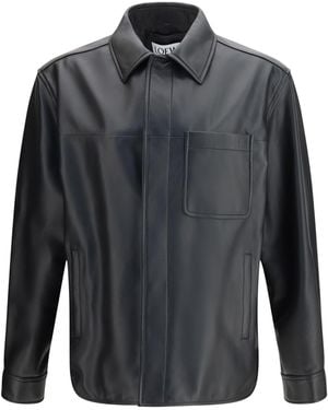 Loewe Leather Shirt - Grey