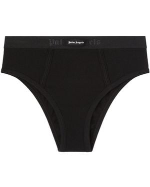 Palm Angels Logo Cotton Coulottes - Black