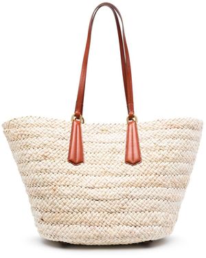 Max Mara Xl Straw Tote Bag - Natural
