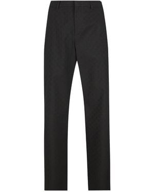 Gucci Gg Wool Trousers - Black