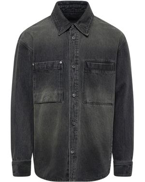 WOOYOUNGMI Washed Denim Shirt - Black