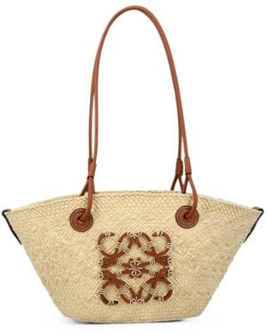 Loewe Anagram Rafia Small Tote - Metallic