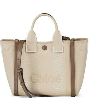Chloé Chloé Carry Small Canvas Tote - Natural