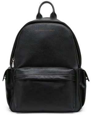 Brunello Cucinelli Calfskin Travel Backpack - Black
