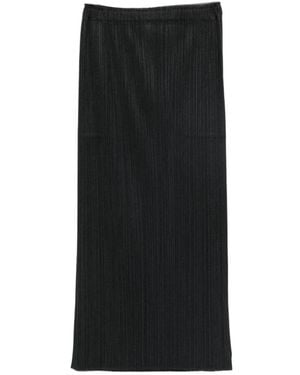Pleats Please Issey Miyake Pleated Long Skirt - Black