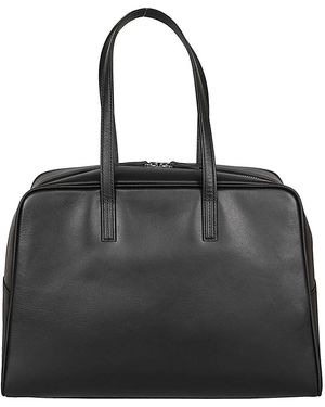 MIZUIRO Large Leather Boston Bag - Black