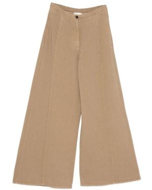 forte_forte Cotton Wide-Leg Trousers - Natural