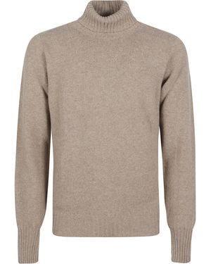 Drumohr Turtleneck Thin Wool Long Sleeves Sweather - Grey
