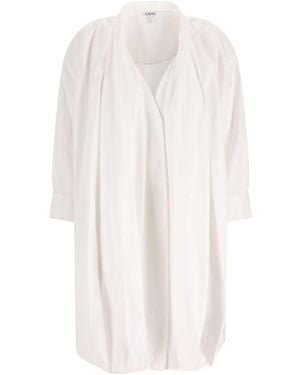 Loewe Cotton Draped Dress - White