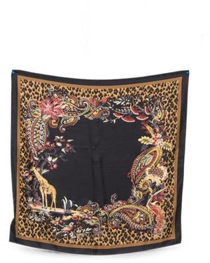 Etro Printed Silk Foulard - Brown