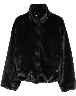 forte_forte Faux Fur Bomber Jacket - Black