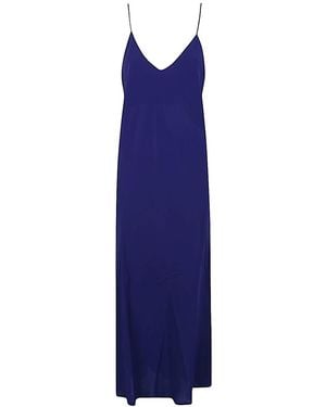 Alberto Biani Georgette Long Slip Dress - Blue