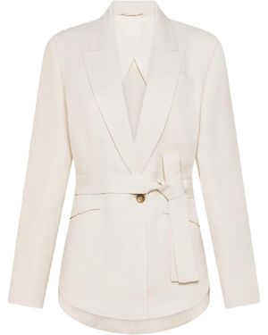 Seventy Jacket With Sash - White