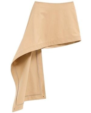 Loewe Draped Short Skirt - Natural