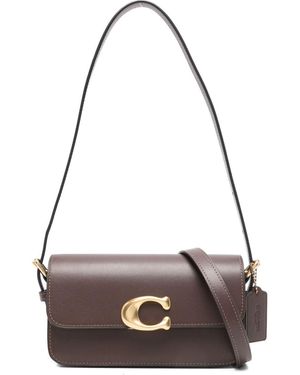 COACH Zoe Leather Shoulder Bag - Grey
