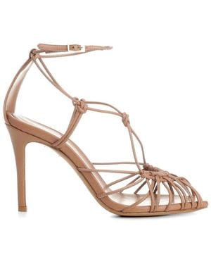 forte_forte Leather Heel Sandals - White