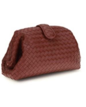 Bottega Veneta Lauren 1980 Small Leather Clutch - Brown