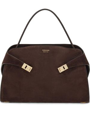 Ferragamo Borsa Hug Media - Marrone
