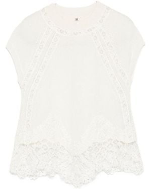 Ermanno Scervino Cashmere Lace Top - White