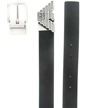 Emporio Armani Leather Belt - White