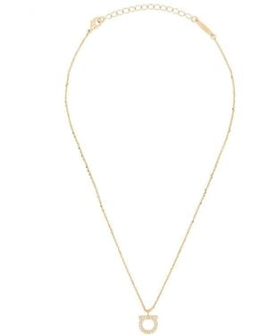 Ferragamo Gancini Crystal Necklace - White
