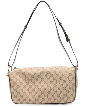 Gucci Half Horsebit Medium Shoulder Bag - White