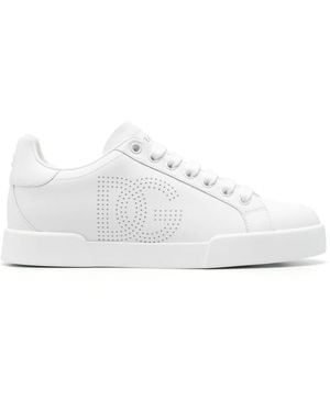 Dolce & Gabbana Portofino Leather Trainers - White
