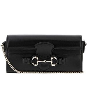 Gucci Portafoglio Horsebit On Chain - Nero