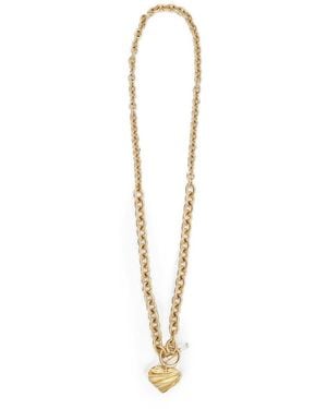 Chloé Pleated Heart Necklace - White