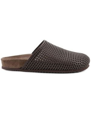 Brunello Cucinelli Leather Slippers - Brown