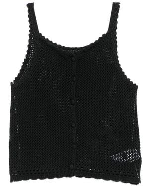 DUNST Linen And Cotton Blend Top - Black