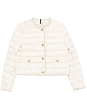 Moncler Fleurs Short Down Jacket - White