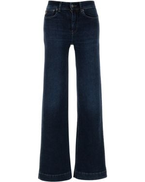 Lois Jeans Wide-Leg Con Patch Logo - Blu