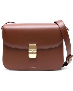 A.P.C. Leather Cross Body Bag - Brown