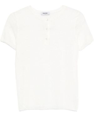 Base London Linen And Cotton Blend T-Shirt - White