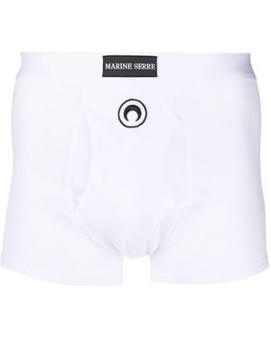 Marine Serre Logo Organic Cotton Boxer Brief - White