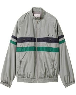 Miu Miu Tech Silk Blouson Jacket - Grey