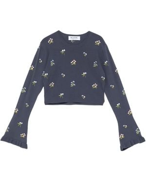 Blugirl Blumarine T-Shirt With Embroidery - Blue