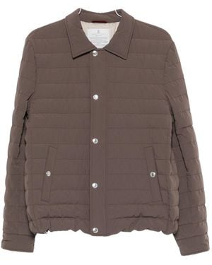 Brunello Cucinelli Nylon Short Down Jacket - Brown