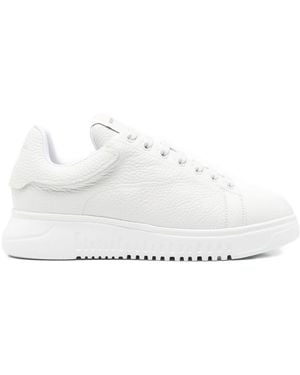 Emporio Armani Leather Trainers - White